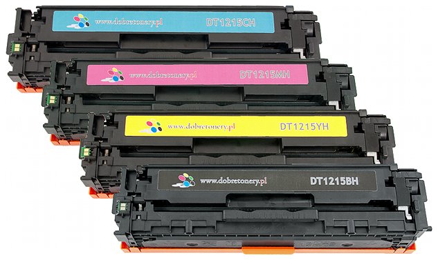 Komplet tonerów zamienników DT1215KPLH do HP Color LaserJet CP1215n CP1217 CP1510j CP1510n CP1515n CP1518ni CM1312mfp, pasuje zamiast HP CB540A CB541A CB543A CB542A CMYK, 2200/1400 stron Komplet tonerów zamienników DT1215KPLH do HP Color LaserJet CP1215n CP1217 CP1510j CP1510n CP1515n CP1518ni CM1312mfp, pasuje zamiast HP CB540A CB541A CB543A CB542A CMYK, 2200/1400 stron