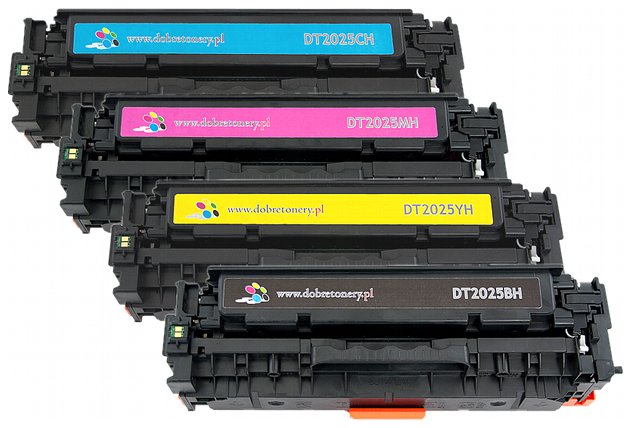 Komplet tonerów zamienników DT2025KPLH do HP Color LaserJet CP2020 CP2025 CM2320, pasuje zamiast HP CC530A CC531A CC533A CC532A CMYK, 3500/2800 stron Komplet tonerów zamienników DT2025KPLH do HP Color LaserJet CP2020 CP2025 CM2320, pasuje zamiast HP CC530A CC531A CC533A CC532A CMYK, 3500/2800 stron