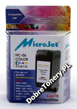 Tusz zamiennik nr 78, HC-06 do HP DeskJet 916C 920C 930C 935C 940C 950C 959C 960C 970Cxi 980Cxi 990Cxi 995C, pasuje zamiast HP C6578DE C6578AE Color, 38 ml Tusz zamiennik nr 78, HC-06 do HP DeskJet 916C 920C 930C 935C 940C 950C 959C 960C 970Cxi 980Cxi 990Cxi 995C, pasuje zamiast HP C6578DE C6578AE Color, 38 ml